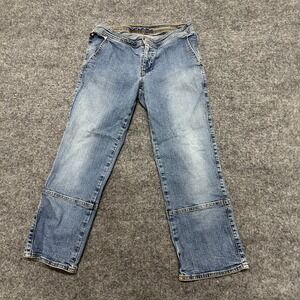 Polo Jeans Co. Capris Womens Size 2 Blue Cropped Knee Seam Denim Stretch Pants